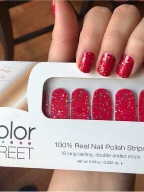 HTF RARE RETIRED Color Street SUGAR FACTORY red glitter